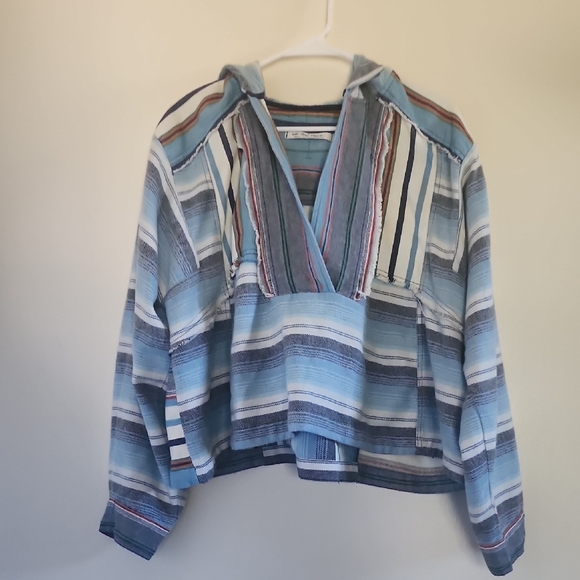 We The Free Willowa Hoodie Chambray Combo Oversized Size Medium - Picture 4 of 16